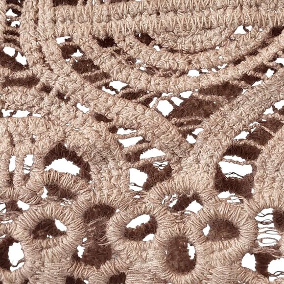 NEW POL Size M/L All Cotton Beige Knit Cropped Knit Cami Top Crochet Style Sheer - Picture 6 of 10
